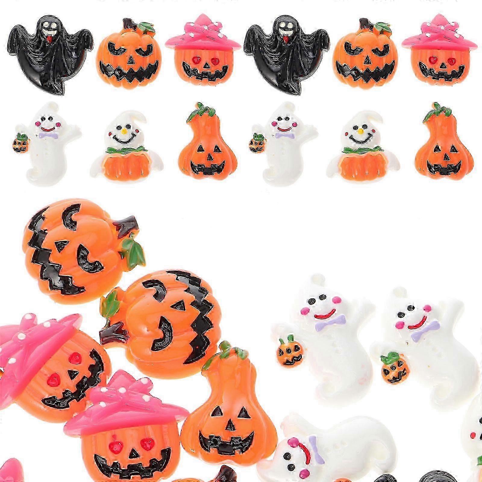 Resin Halloween Decor Resin Flatback Patch compatible with Decoration 24Pcs Mixed Patterns