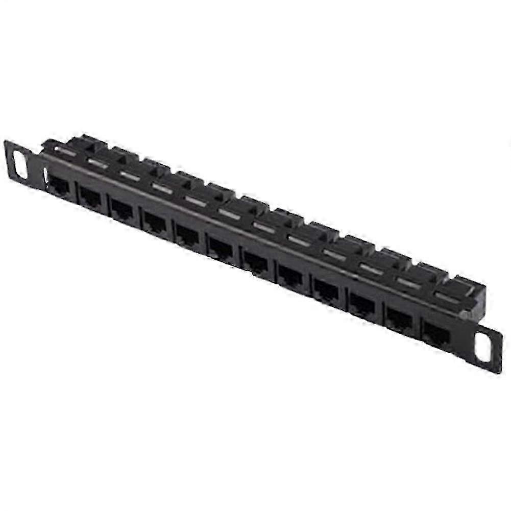 12 Port Patch Panel, Network Wire Organizer Rack Unshielded Cat5e/Cat6 Cable Network Patch Panel compatible with Cord Management