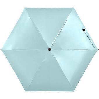 Compact Travel Umbrella Windproof UV Blocking Coating Lightweight Foldable for Women Powder Blue