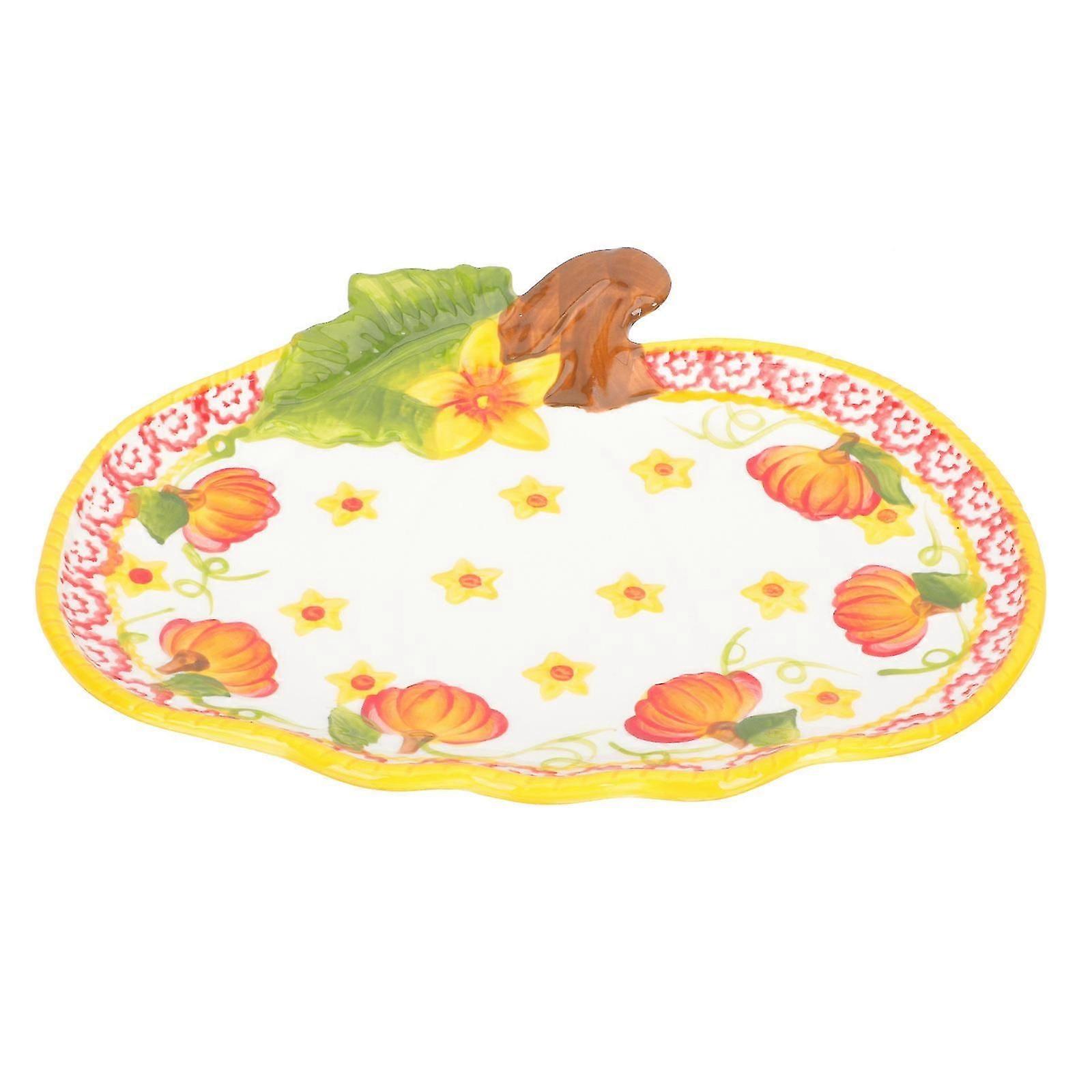 Halloween Fruit Serving Ceramic Plates 2Pcs Food Storage