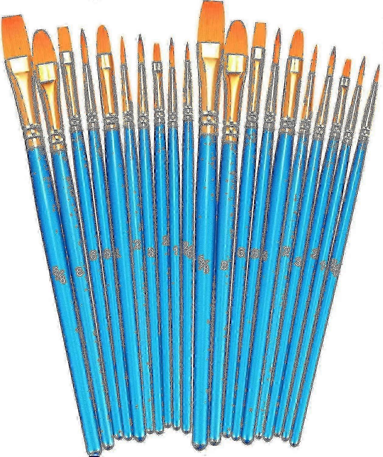 20-Pc Round Tip Acrylic Brushes