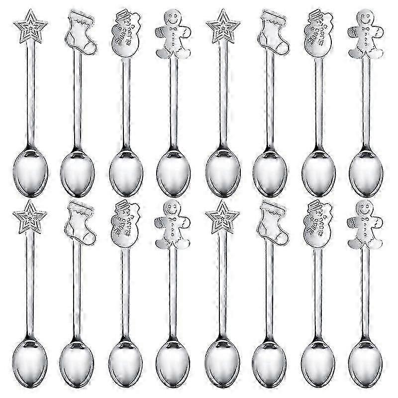 16pc Stainless Xmas Stirring Spoons