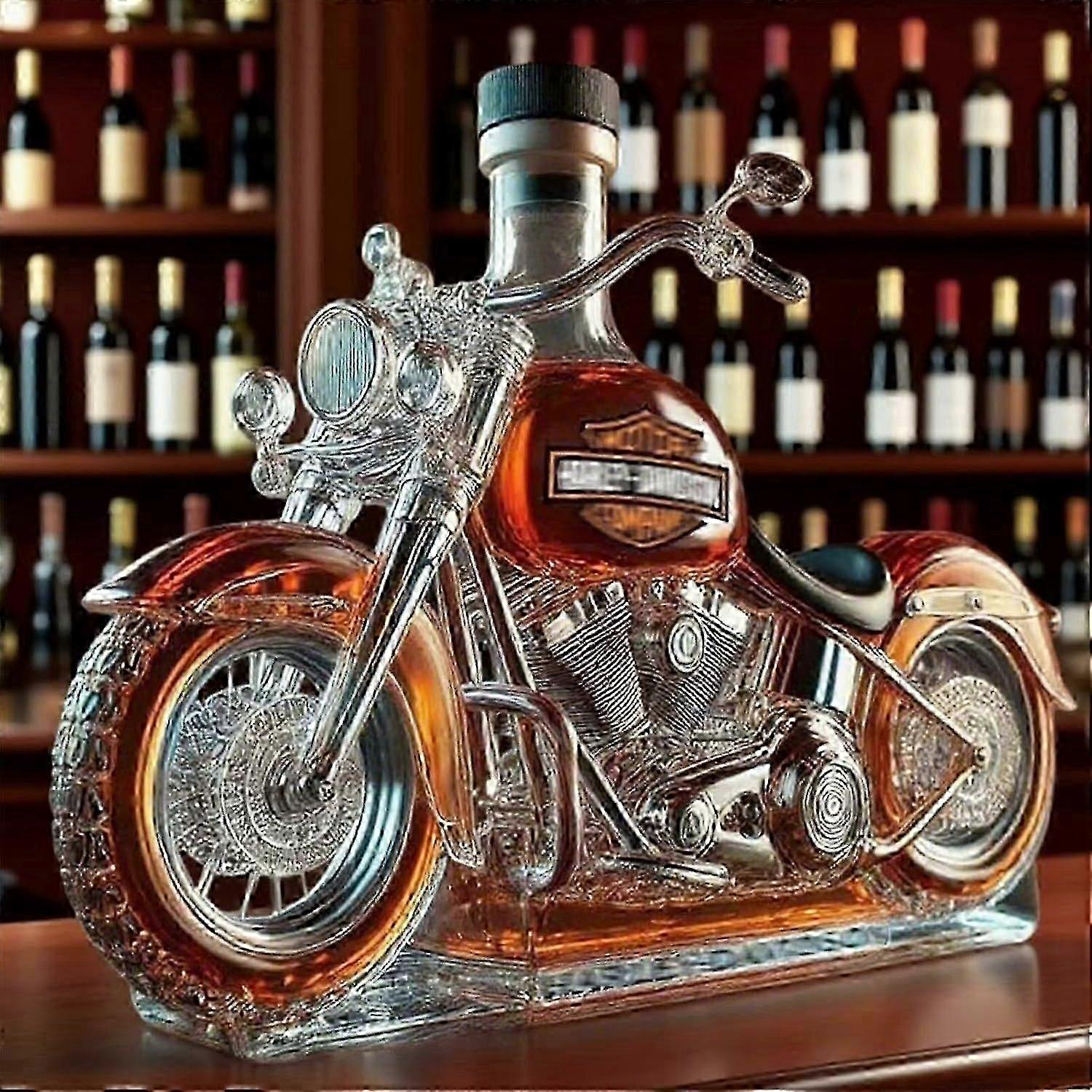 Motorcycle-Shaped Handmade Decanter