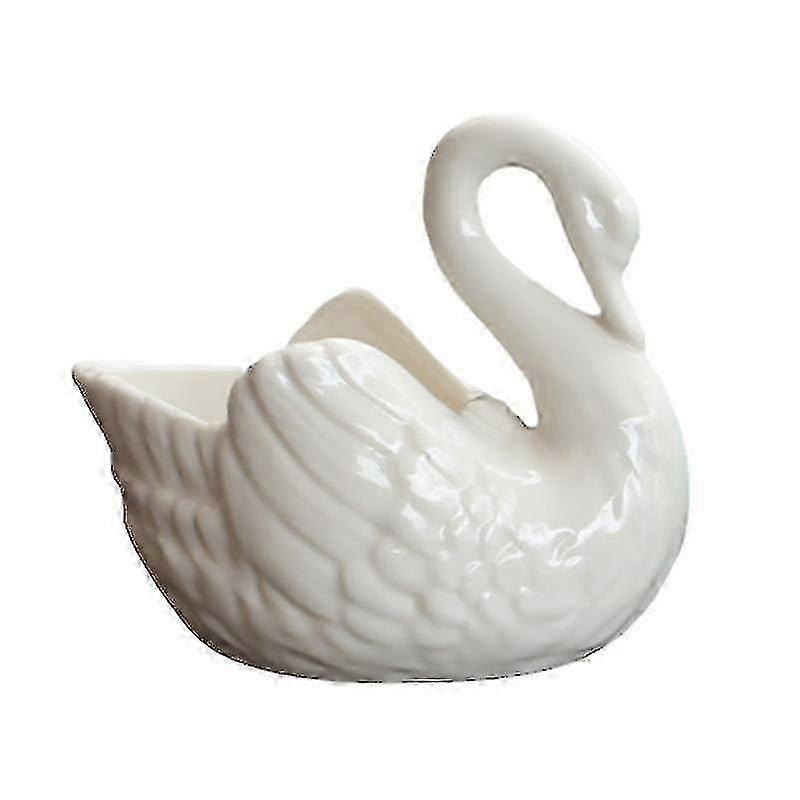 Lightweight Ceramic Swan Flowerpot