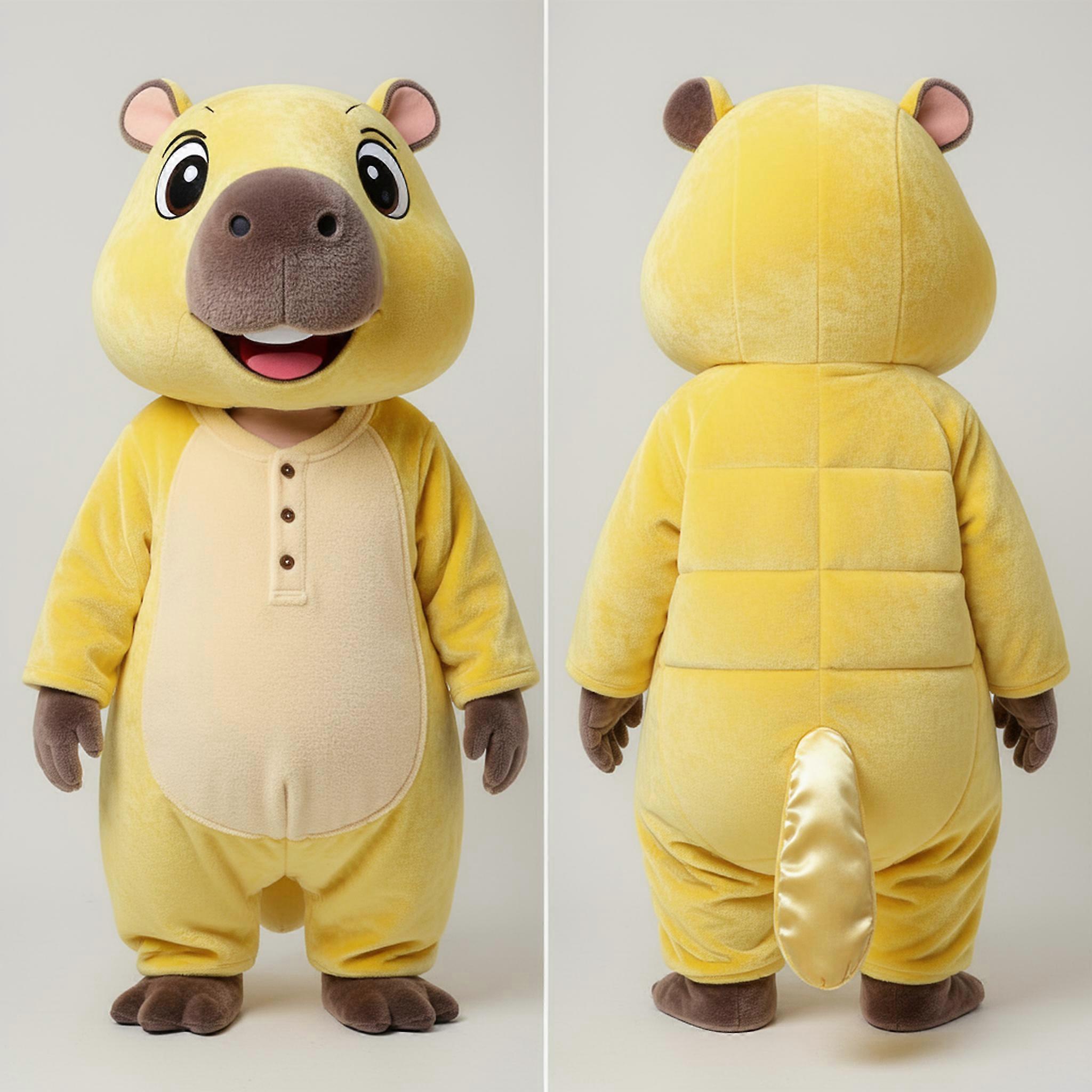 MASTICOT Lemon Yellow Smiling Capybara Mascot