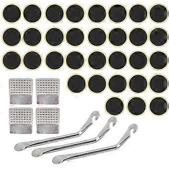 39Pcs Bicycle Inner Tube Repair Kit Puncture Repair Tool Tire Lever/Tyre Patch/Metal RaspYMQX)