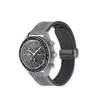 20mm Silicone Leather Strap For Omega X Swatch Joint MoonSwatch Magnetic Buckle Bracelet For Swatch Watch Quick Release Band
