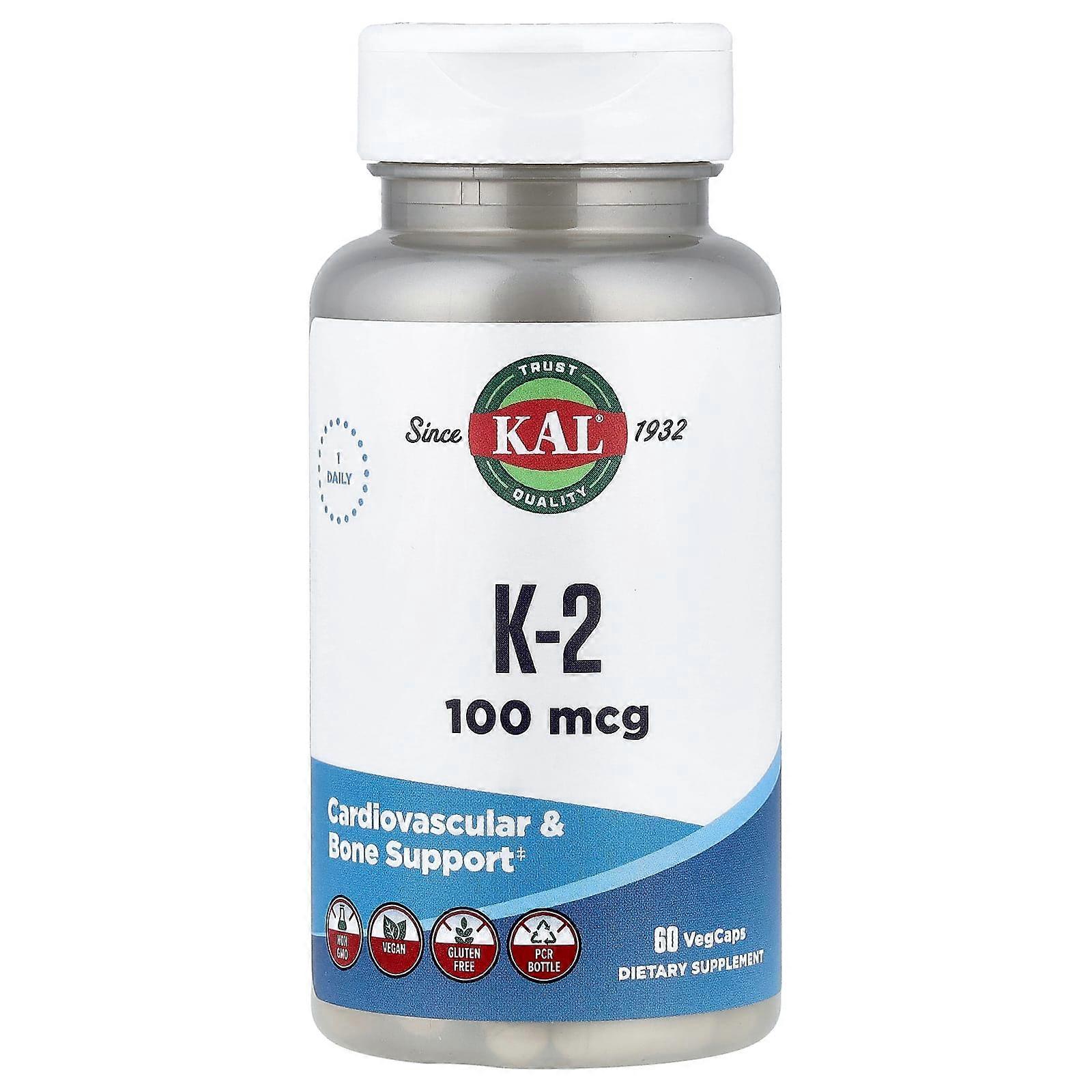 KAL, K-2, 100 mcg, 60 VegCaps