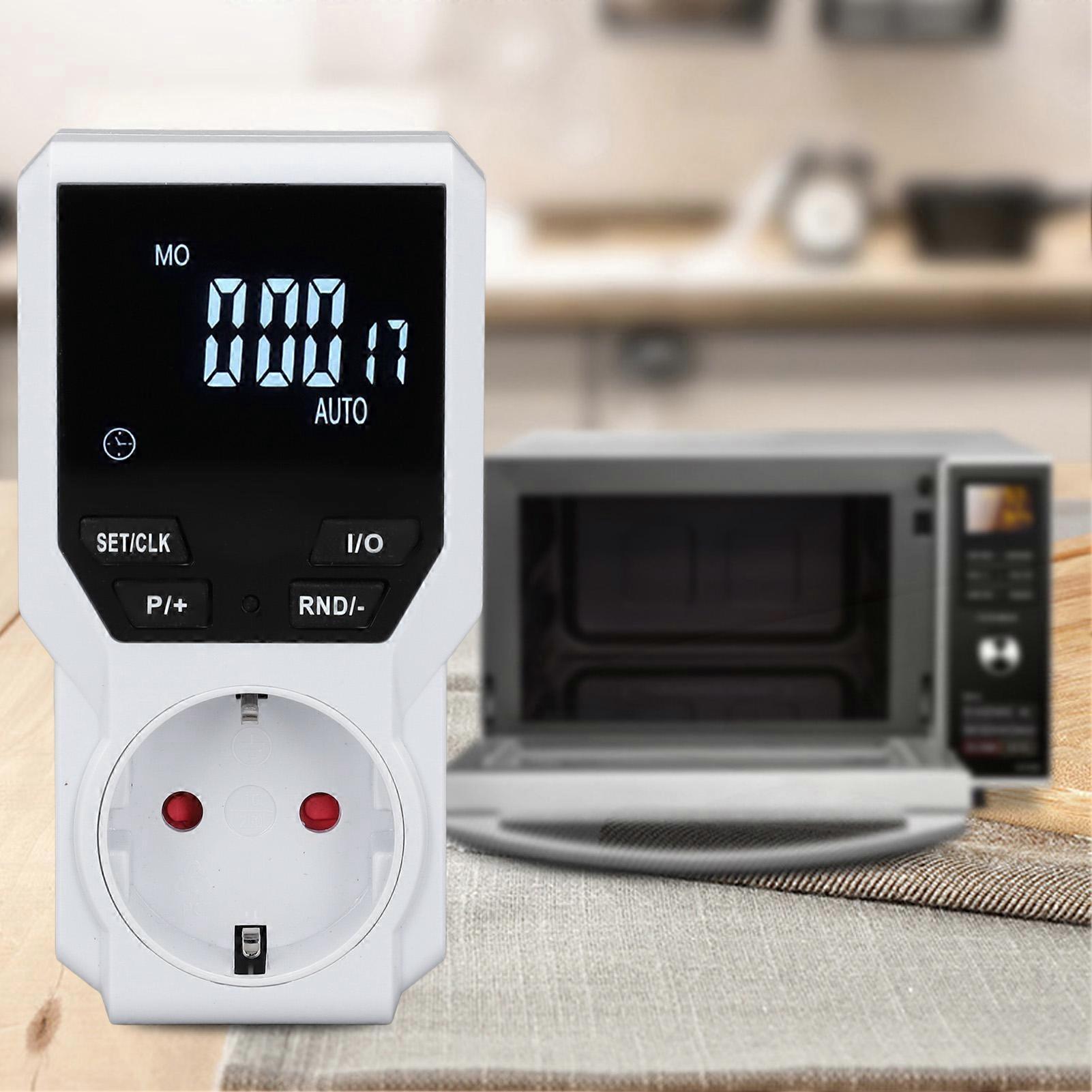 Timer Plug Outlet Digital Electrical Indoor Timed Power Switch Kitchen Home EU Plug 230V