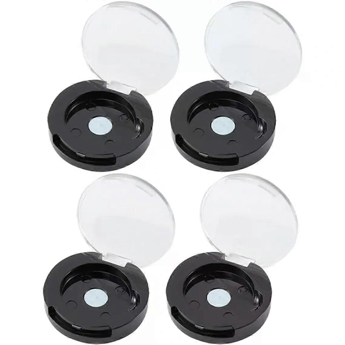 4Pcs Empty Eyeshadow Box with 26mm Pan, as Refillable Black