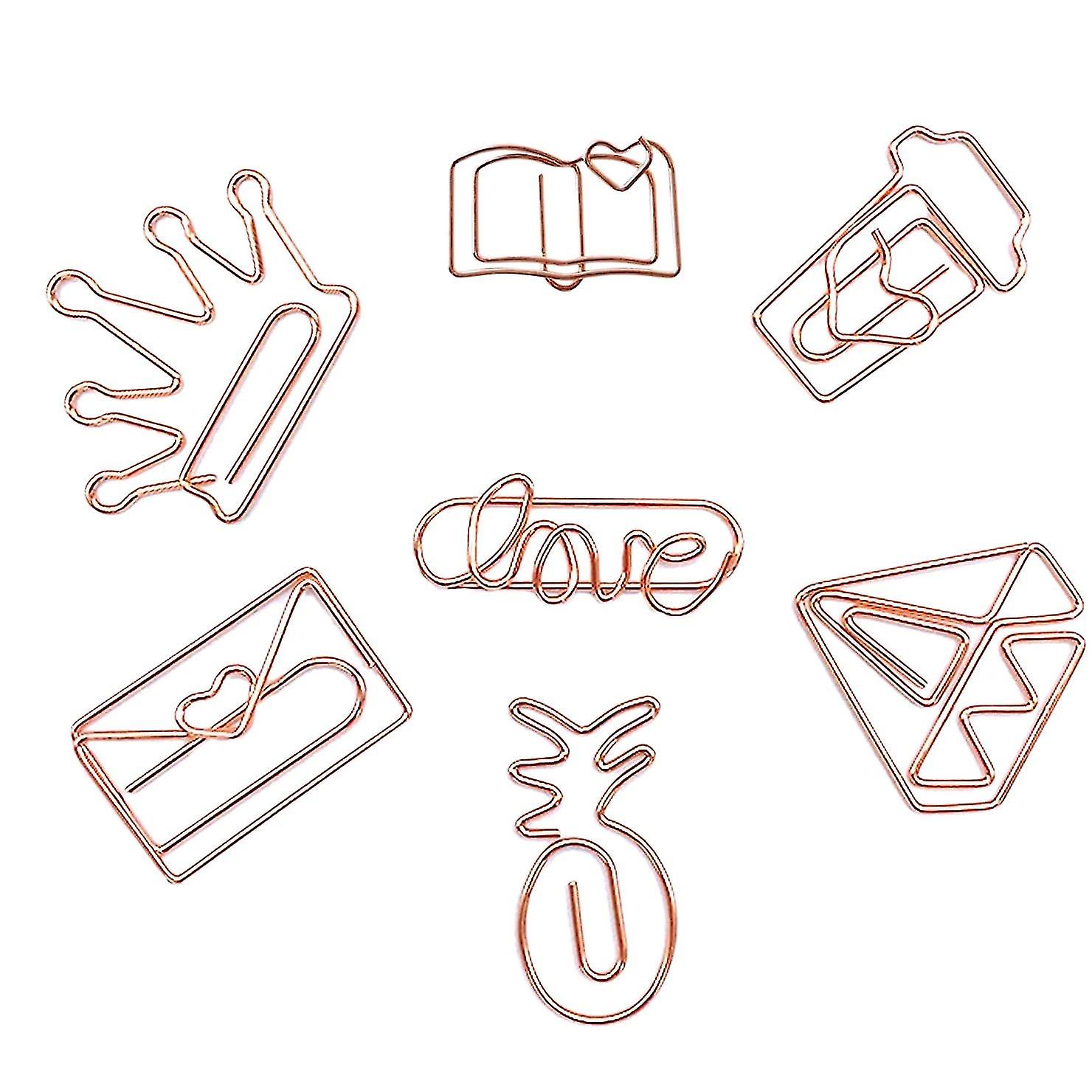 35 Stück Niedliche Büroklammern, Büroklammern in Form einer Liebe Diamant Krone-lustige Lesezeichen Marker Cli