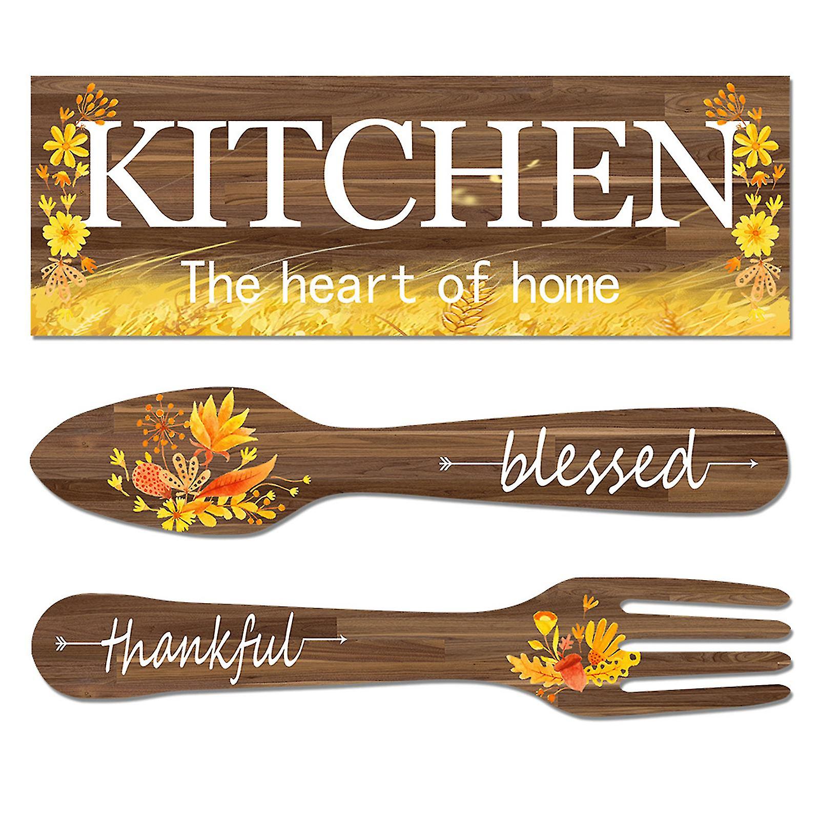 Newly Fork And Spoon Rustic Decor Home School Office Hanging Art Signs