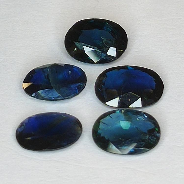 4.52ct Blue Sapphire Oval Cut 7.6x5.3mm 5pc awo76