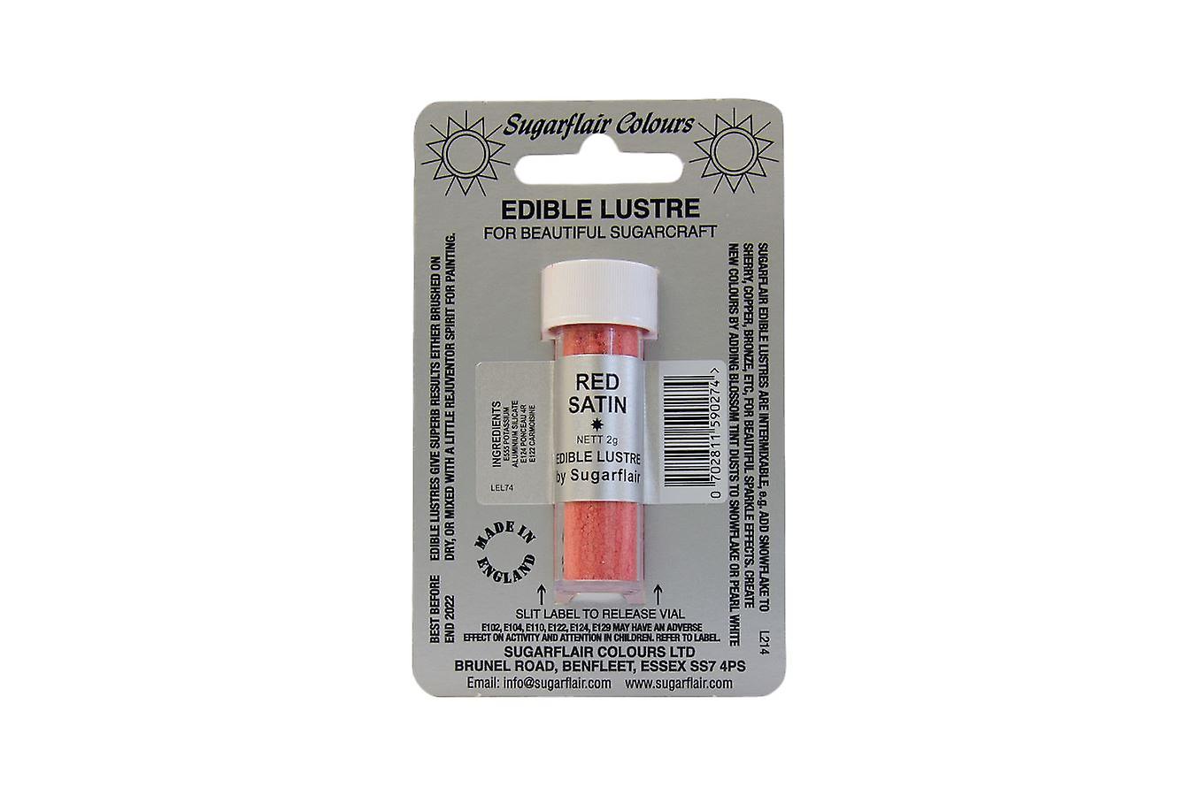 Sugarflair Edible Lustre 2g - Red Satin