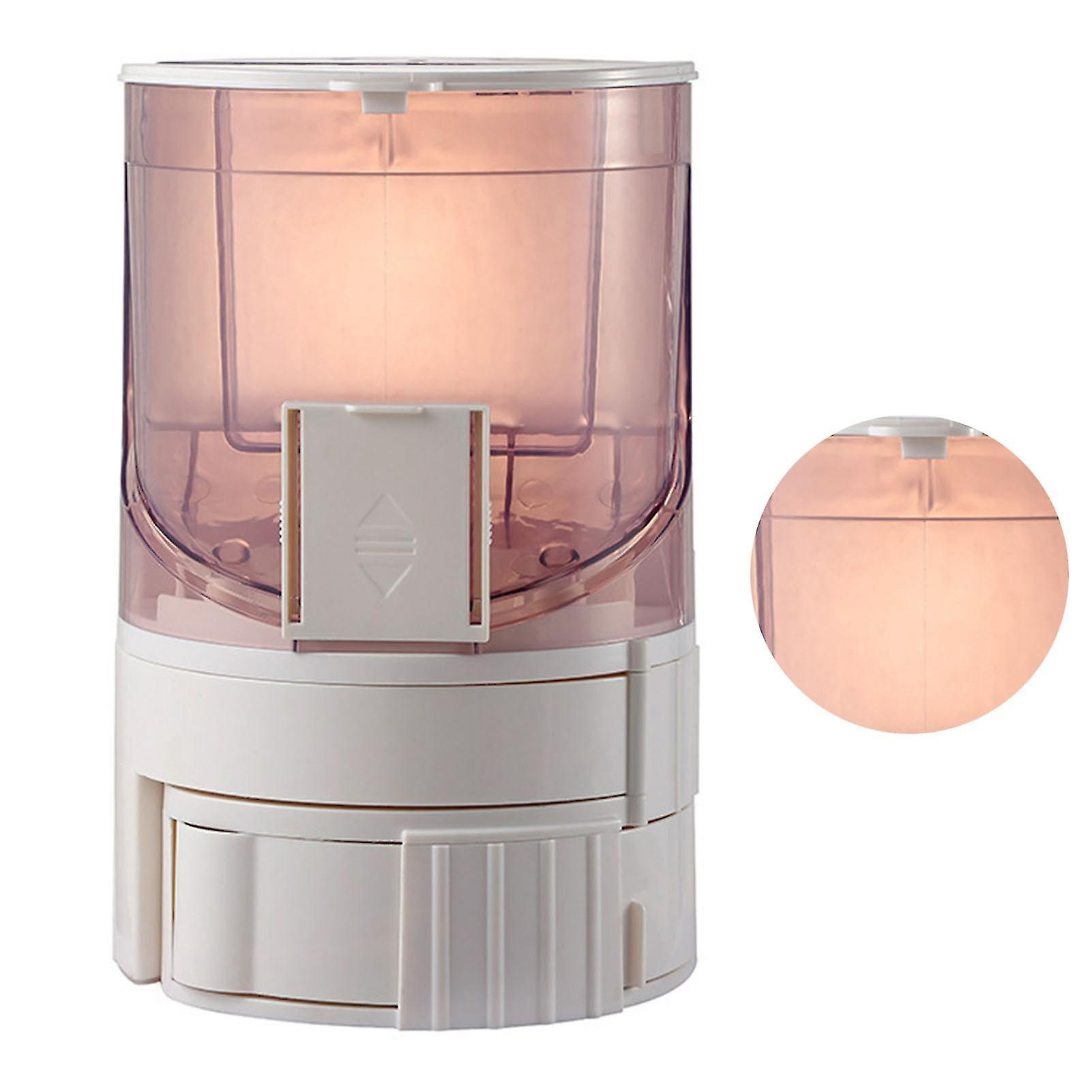 Pet Water Food Dispenser 2 in 1 Large Capacity Translucent Automatic Cat Feeder Waterer for Puppy Dog Pink 