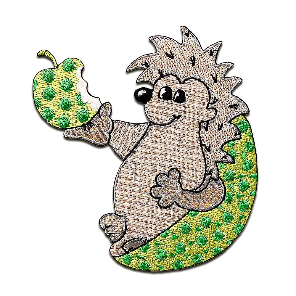 Patch - Hedgehog - grey/green - 7,9x8cm - Iron-on patches