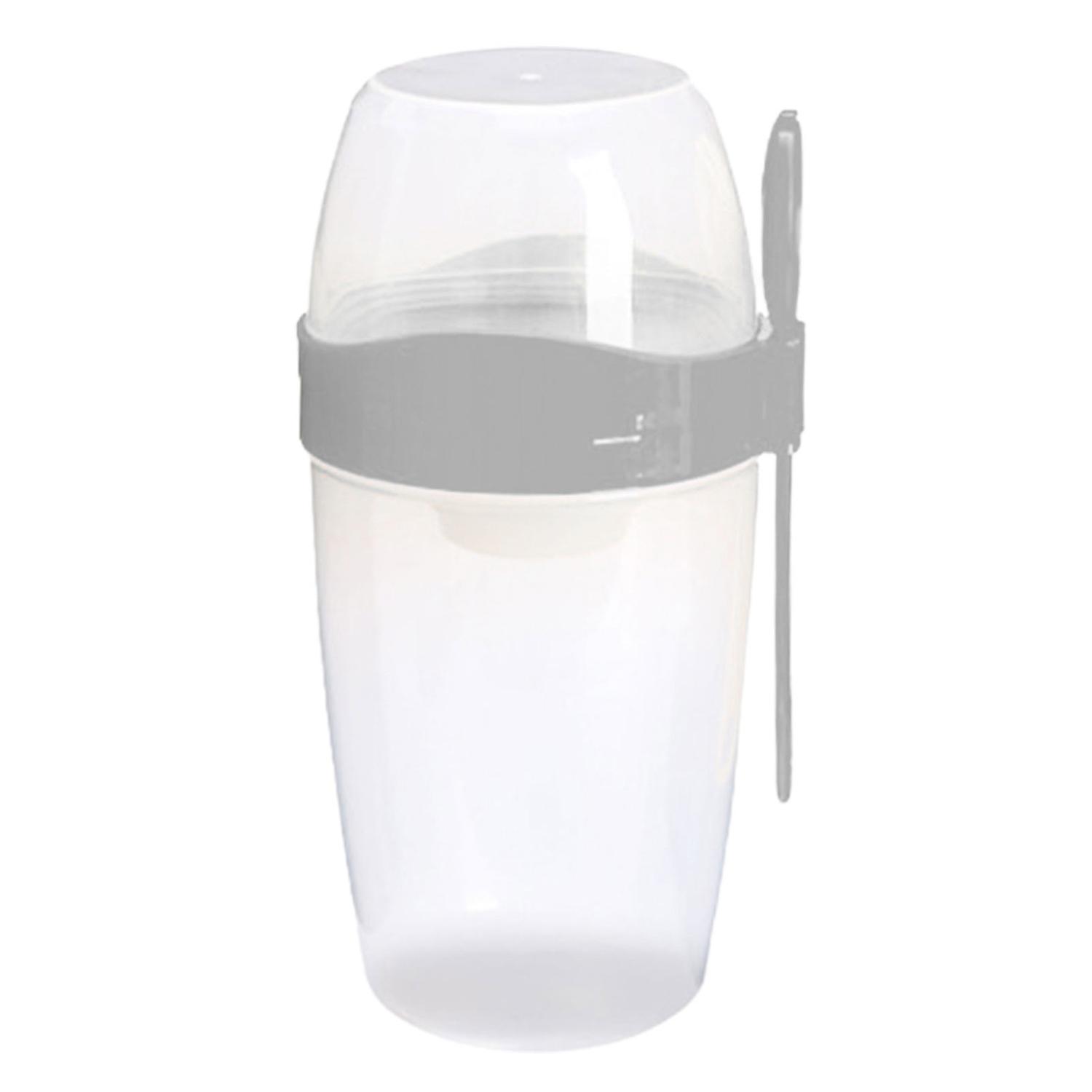 Portable Breakfast Oatmeal Cereal Nut Yogurt Salad Cup with Fork Spoon Double Layer Soy Milk Cup