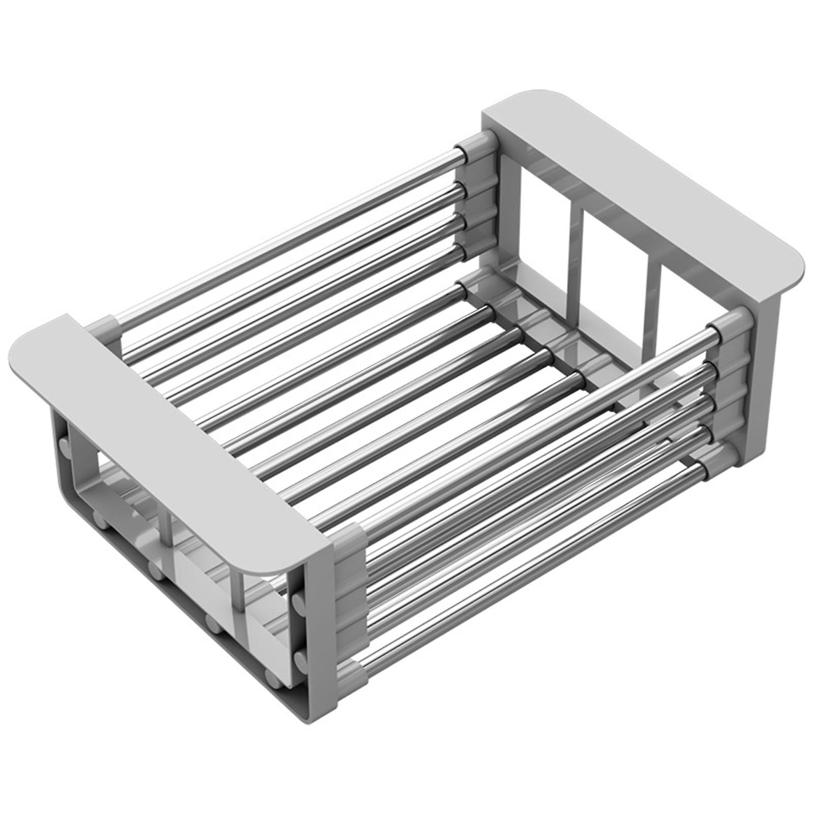 Kitchen Sink Retractable Drainage Basket Expandable Dish Drying Rack for Home Kitchens