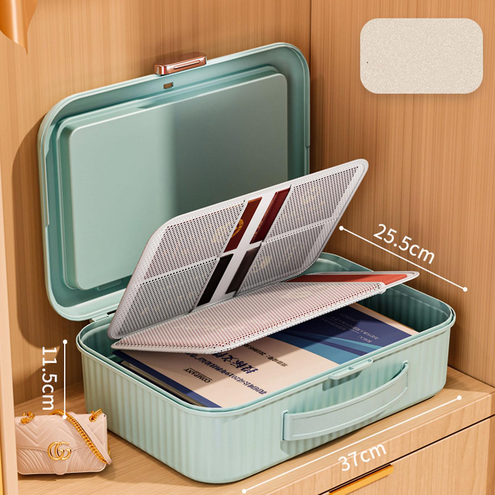 Light Green Two-Tier Document Organizer with Spacious Storage for Home Use