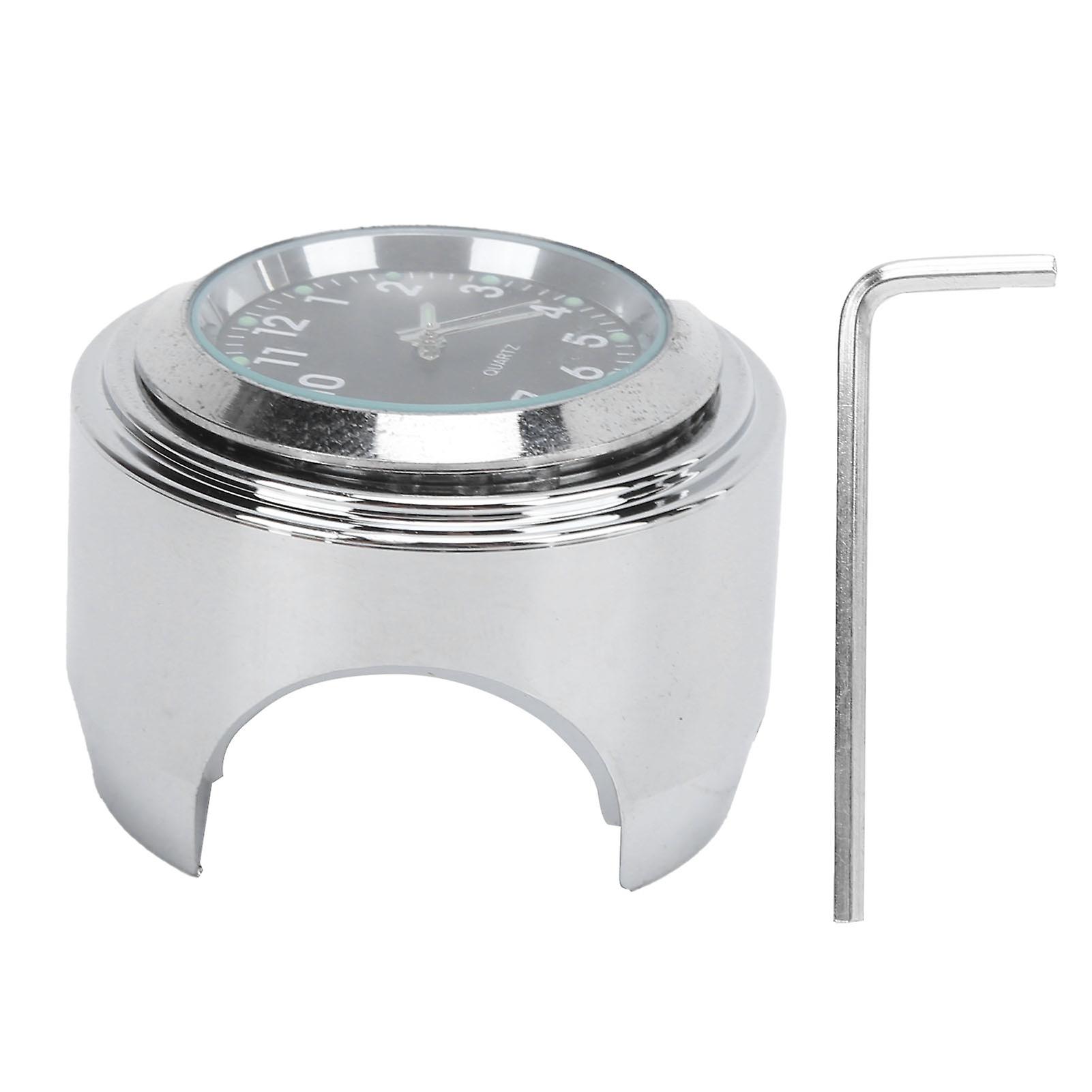 Handlebar Watch,Motorcycle Mount Clock Round Motorcycle Waterproof Clock Handlebar Mount Clock Streamlined Design