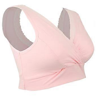Wireless Cotton Lace Decoration Pregnant Women Breastfeeding Maternity Nursing BraPink M