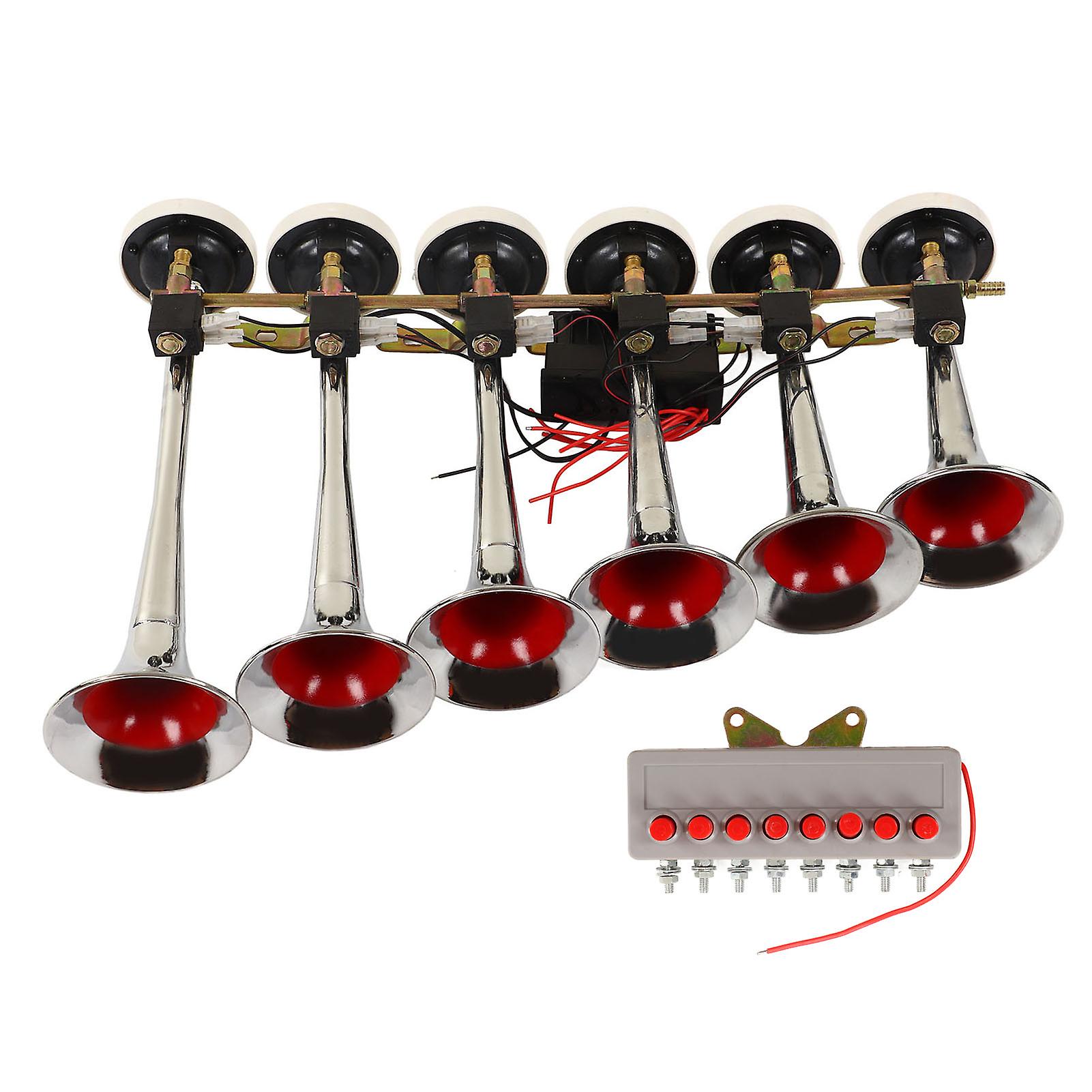 160dB 12V 6 trombita légkürt készlet - szuper hangos, tartós, univerzális teherautókhoz és személygépkocsikhoz