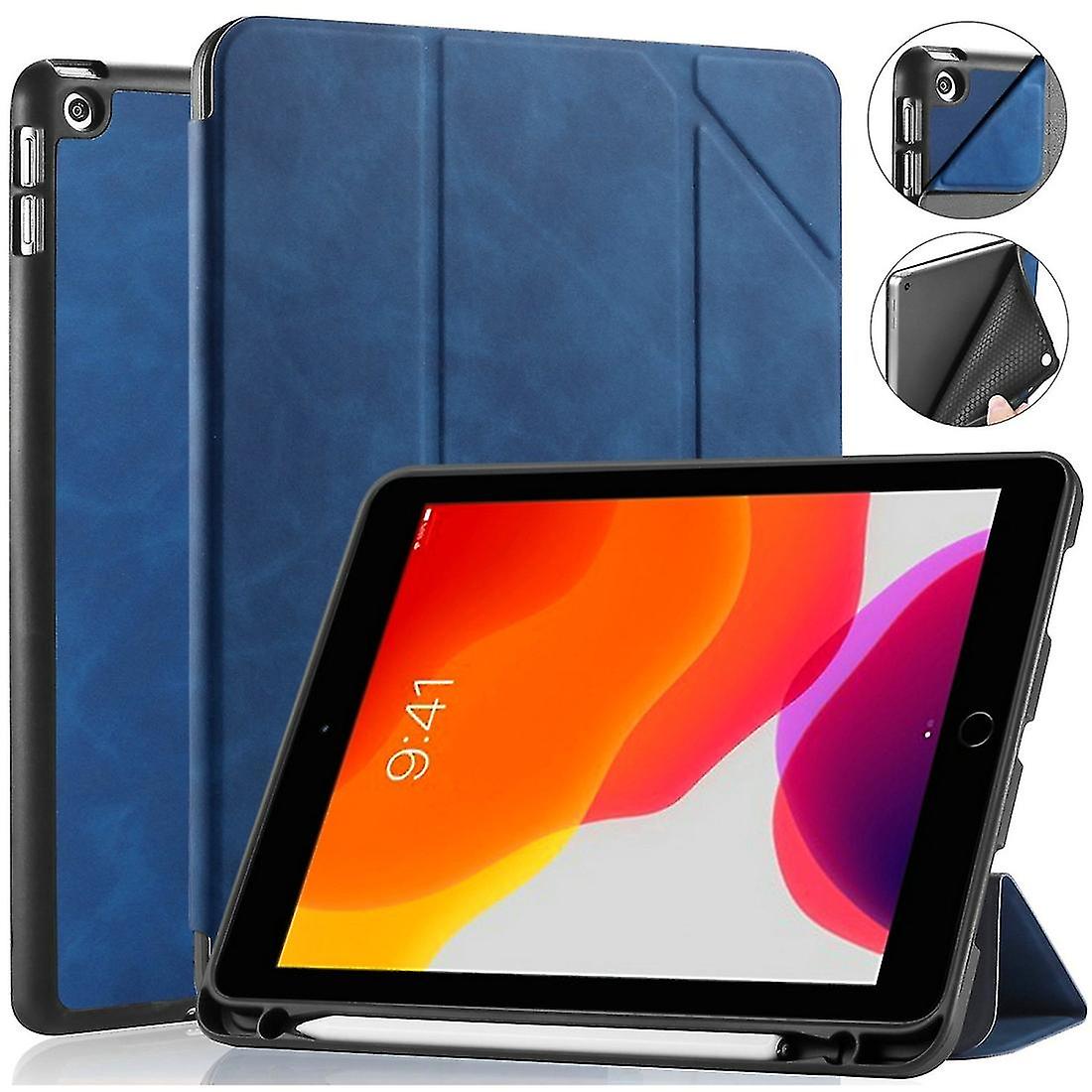For Ipad 10.2 2021 / 2020 / 2019 Dg.ming See Series Leather Case Blue