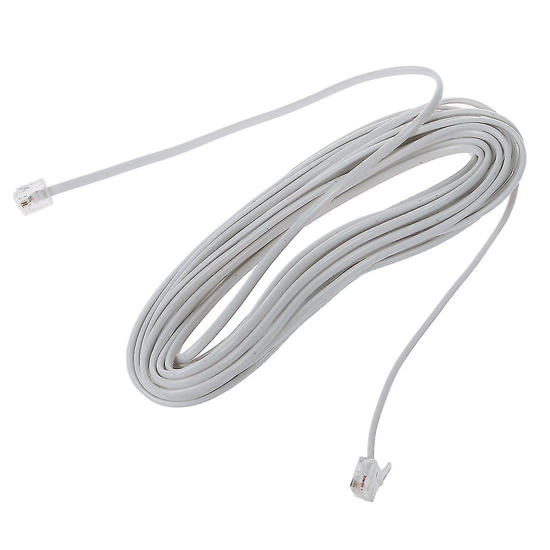 9m 30ft Rj11 6p2c Modular Telephone Phone Cables Wire White
