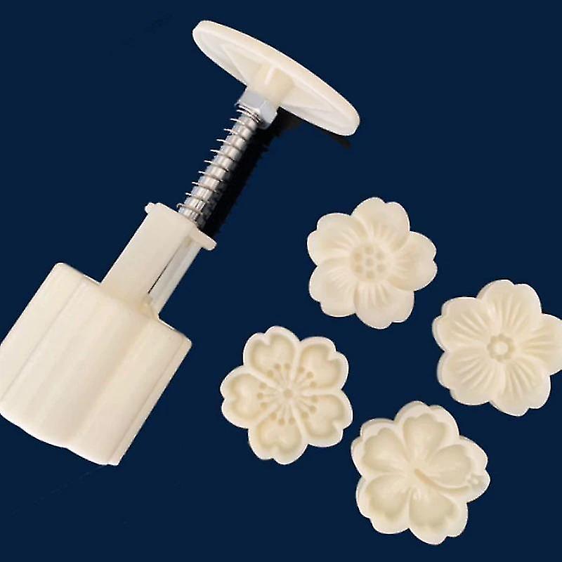 ベーキングクッキーシート50g月餅型立体桜の花セットDIYハンドプレスプランジャーペストリーNo13497