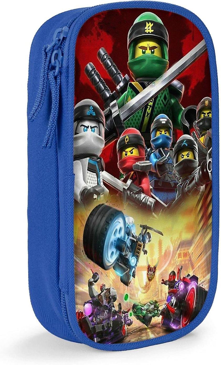 TI943 Ninjago مقلمة ، حقيبة مستحضرات التجميل للسفر ، حقيبة قلم رصاص سستة ذات سعة كبيرة ، صندوق تخزين القرطاسية ، مقلمة هدية عيد ميلاد ، سحاب مزدوج الطبقة