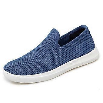 Herren-Slip-On-Sneaker, leichtes Barfußgefühl und atmungsaktives Mesh, wasserabweisende Fersen- und Nassgriff-Gummisohlen, herausnehmbarer Geleinsatz himmelblau 7,5 Fuß