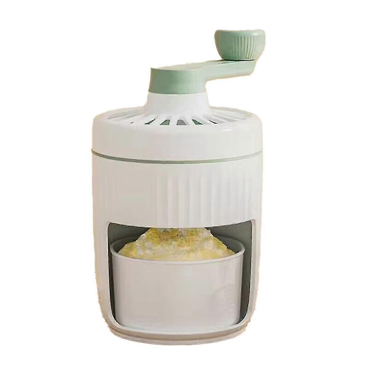 Manual Rotary Portable Ice Crusher Shaved Ice Machine with Ice Trays Hand-Cranked Ice Crusher Drink