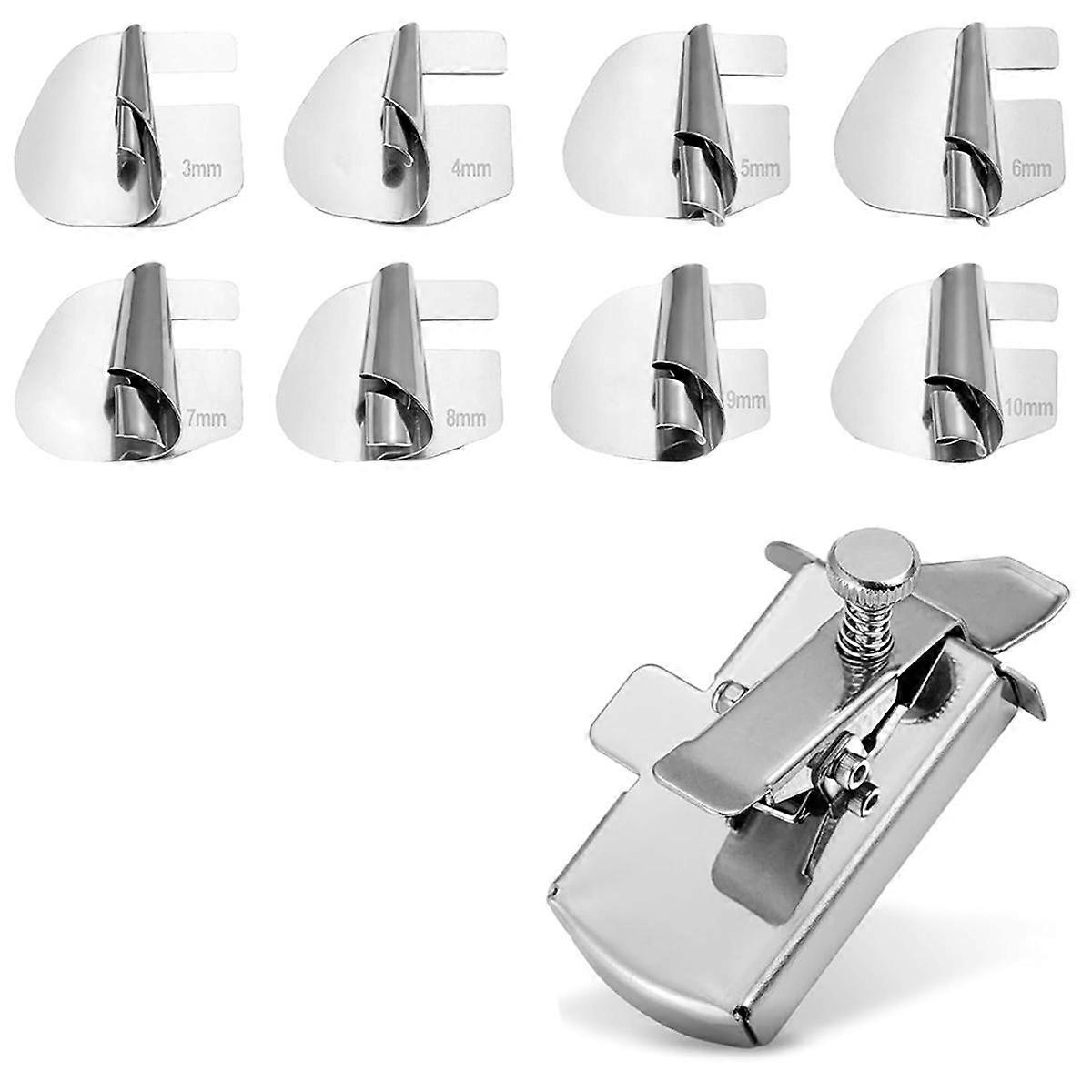 Sewing Rolled Hemmer Foot and Magnetic Seam Guide, 3/4/5/6/7/8/9/10mm 8 Sizes Wide Rolled Hem Presser Foot