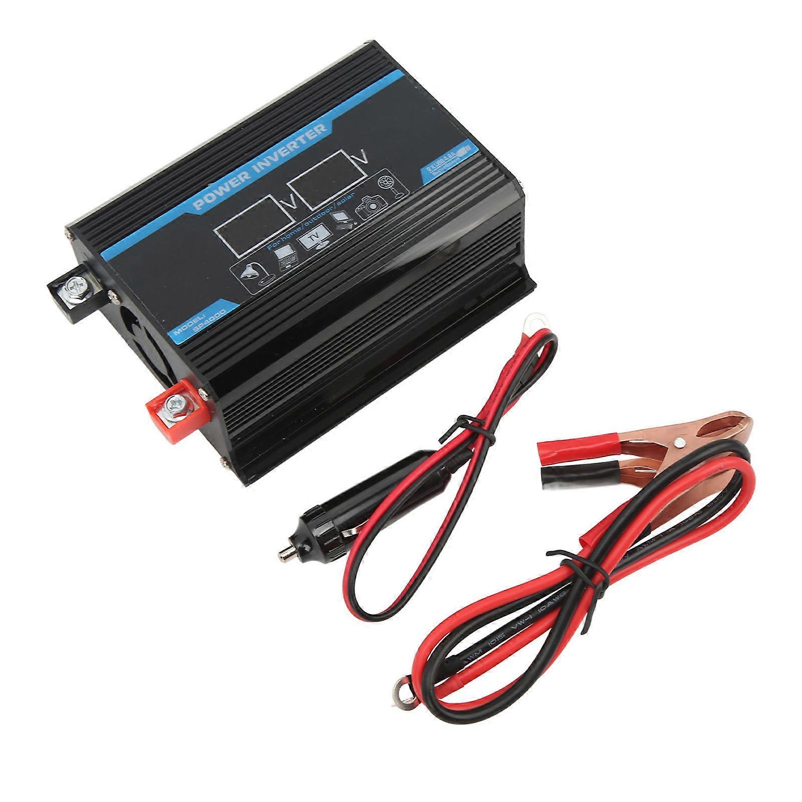 Modified Sine Wave Inverter 300w Solar Car Power Inverter Dc 12v To 110v Ac Converter With Lcd Display Screen Black