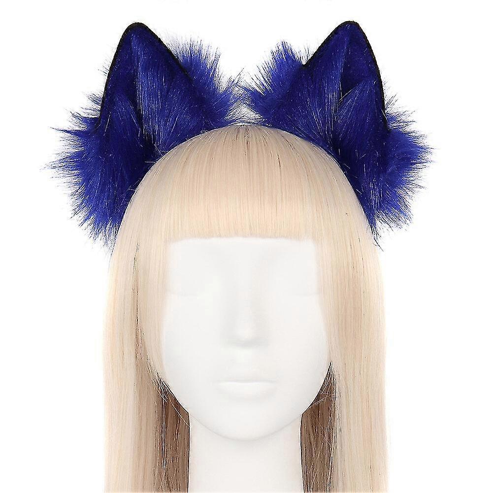 Handmade Faux Fur Fox Wolf Ears Headband, Adjustable Ears  display picture 1