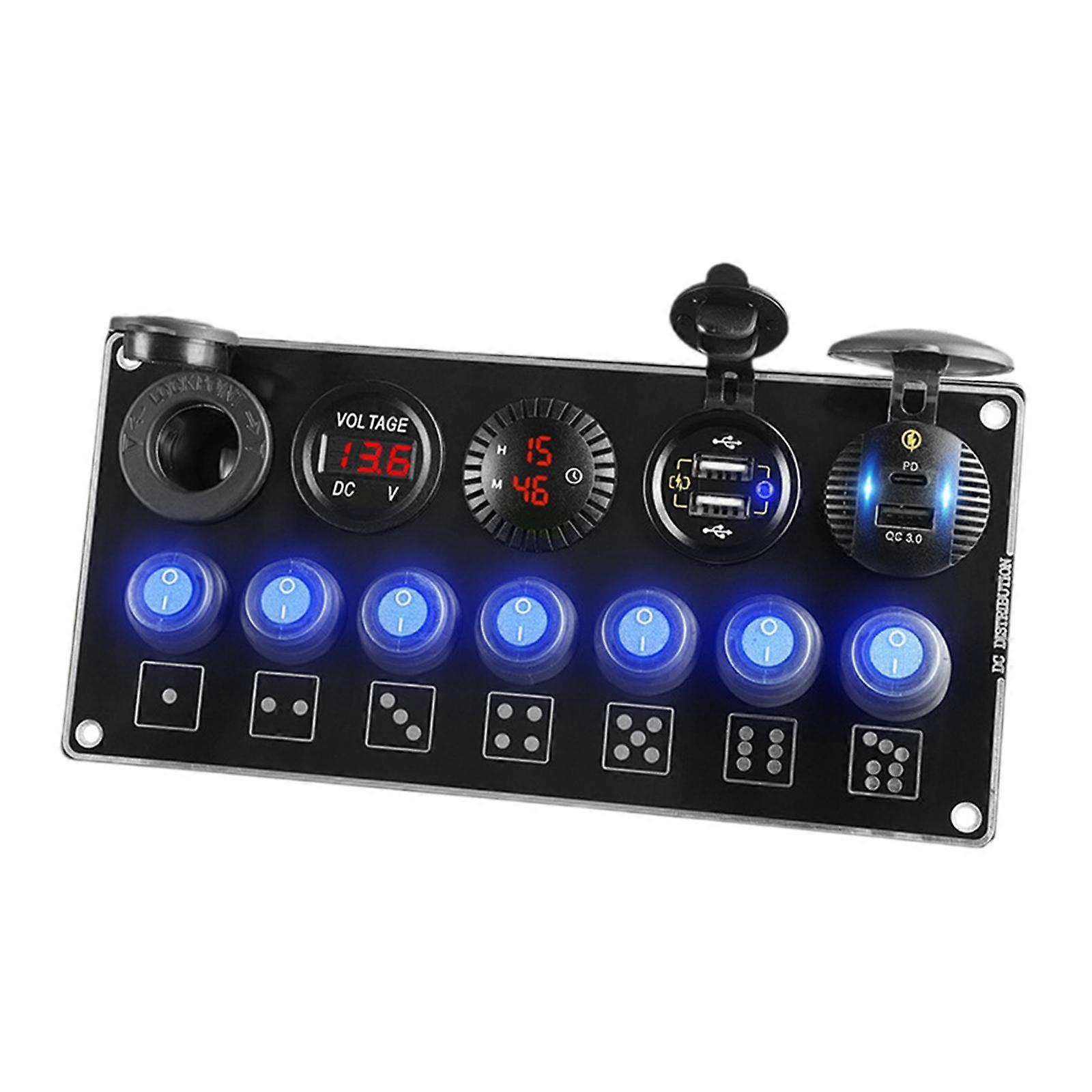 Charger Socket Panel Modified USB Outlet Socket Panel for Boats RV Cars Red