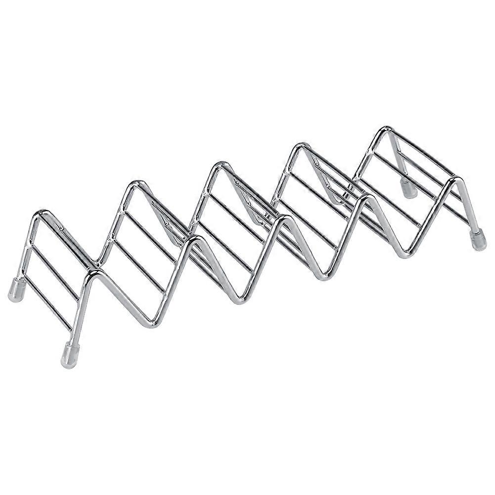 Forma de onda Acero inoxidable mexicano taco titular Display Stand Shell Rack 4-5 ranura