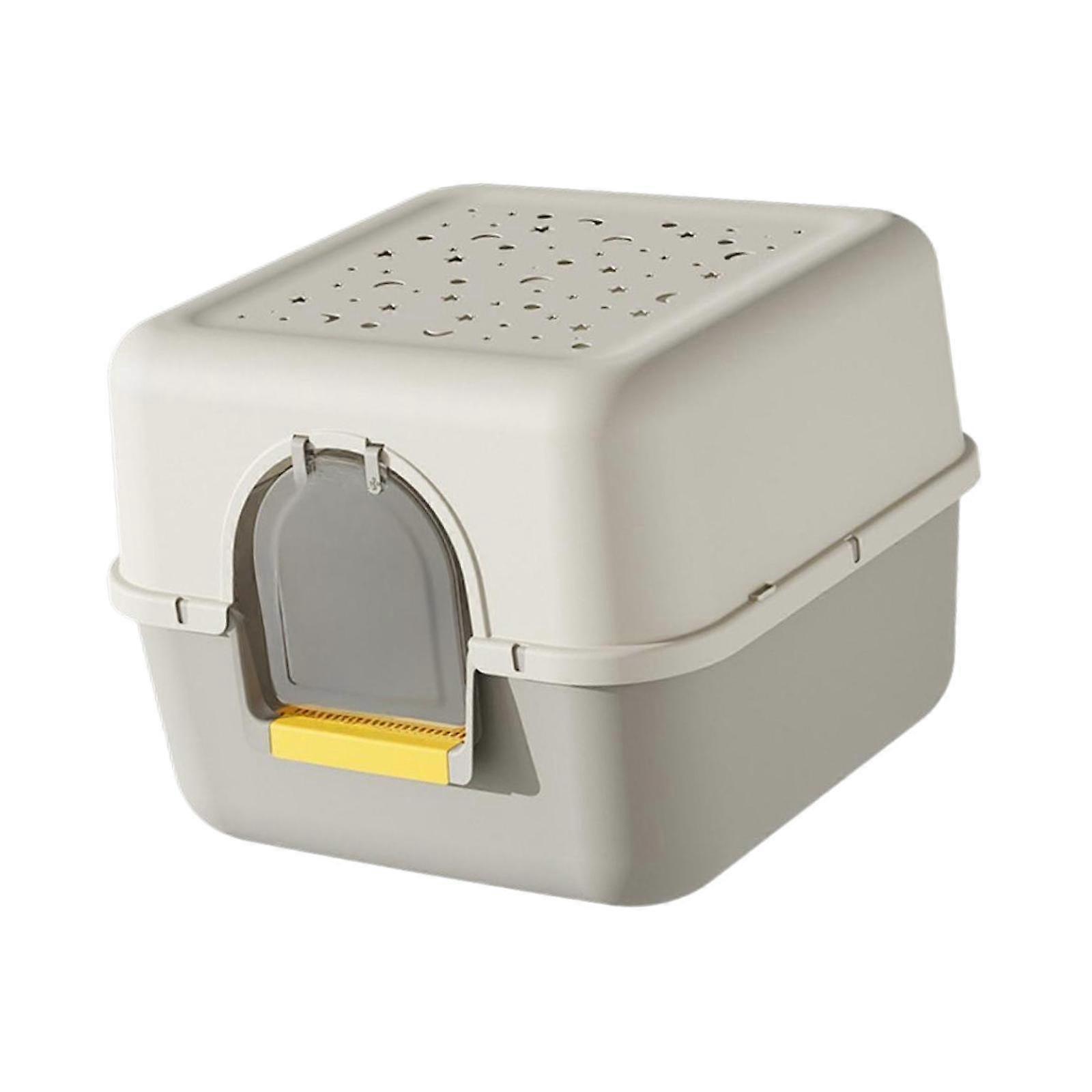 מגש חול סגור לחלוטין לחתולים מגש חול נייד לחיות מחמד לאספקת חיות מחמד ארנב חאקי