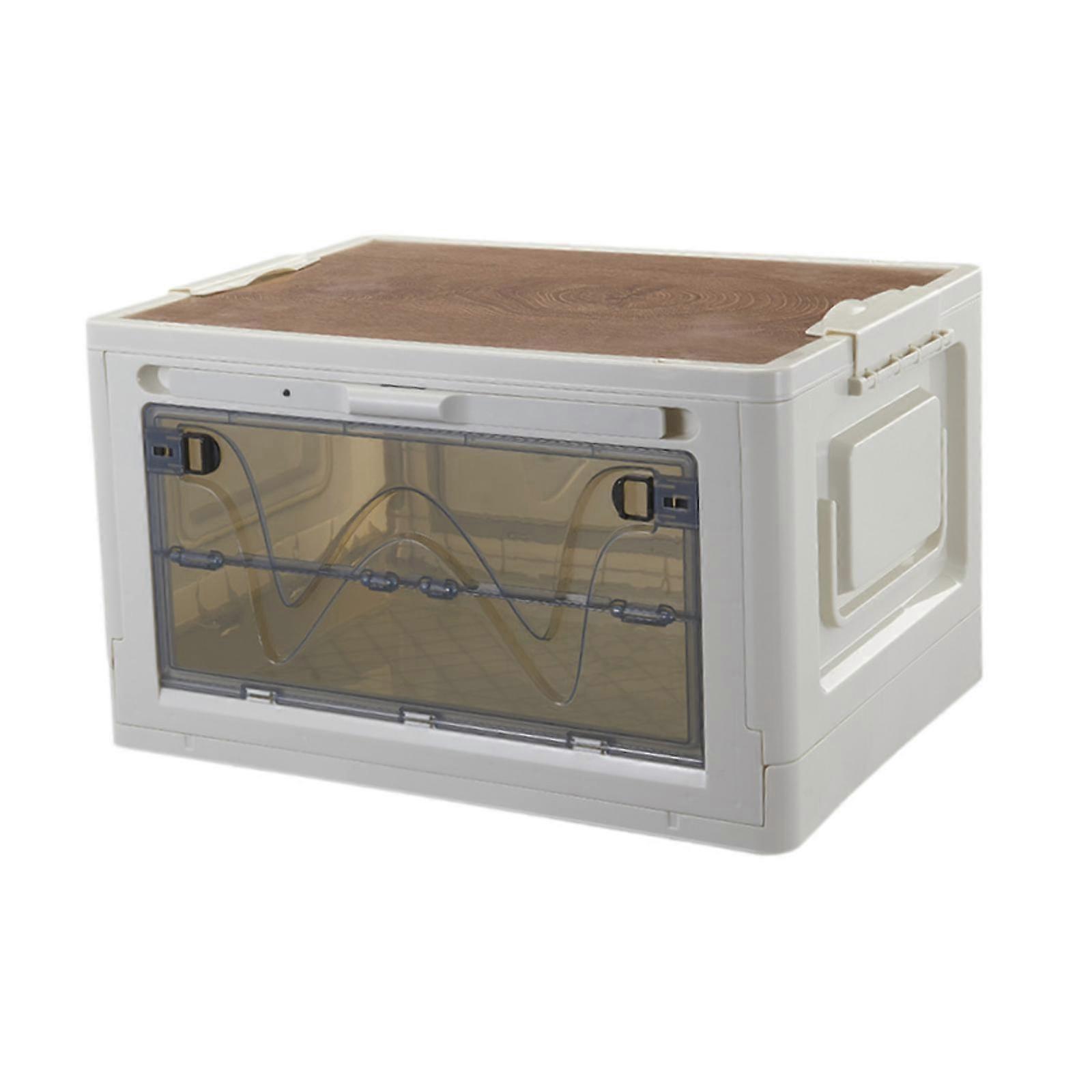 Collapsible Closet Organizers with LED Light Kitchens Stackable Storage Bins Clear
