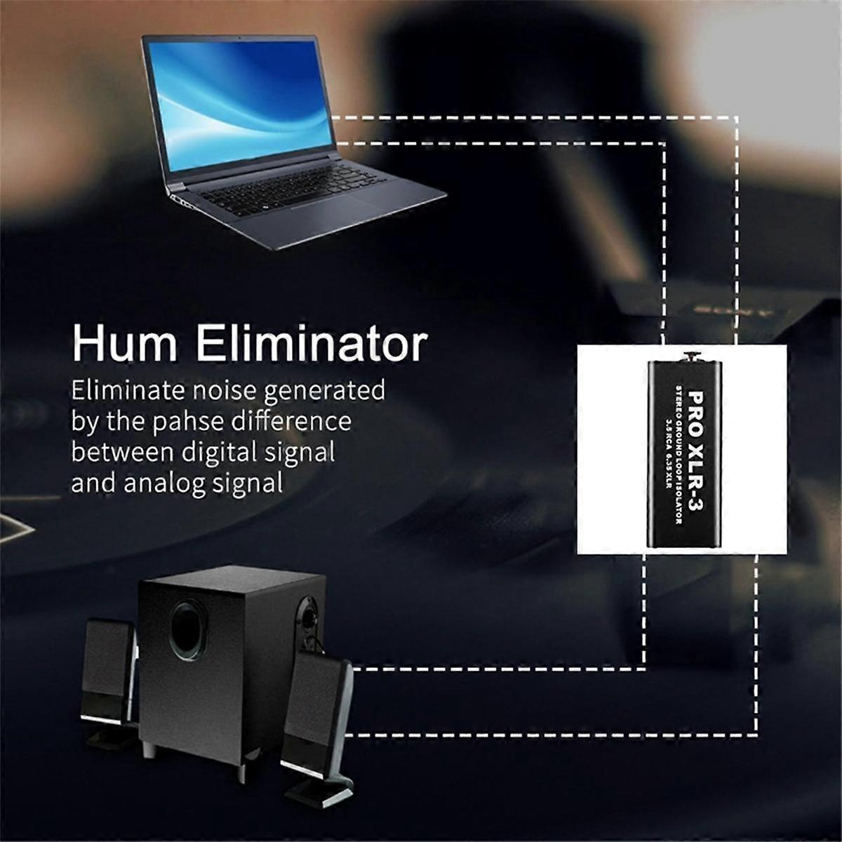 PRO XLR-3 Professional Stereo Ground Loop Isolator 3.5 RCA 6.35 XLR Audio Noise Filter Noise Suppre