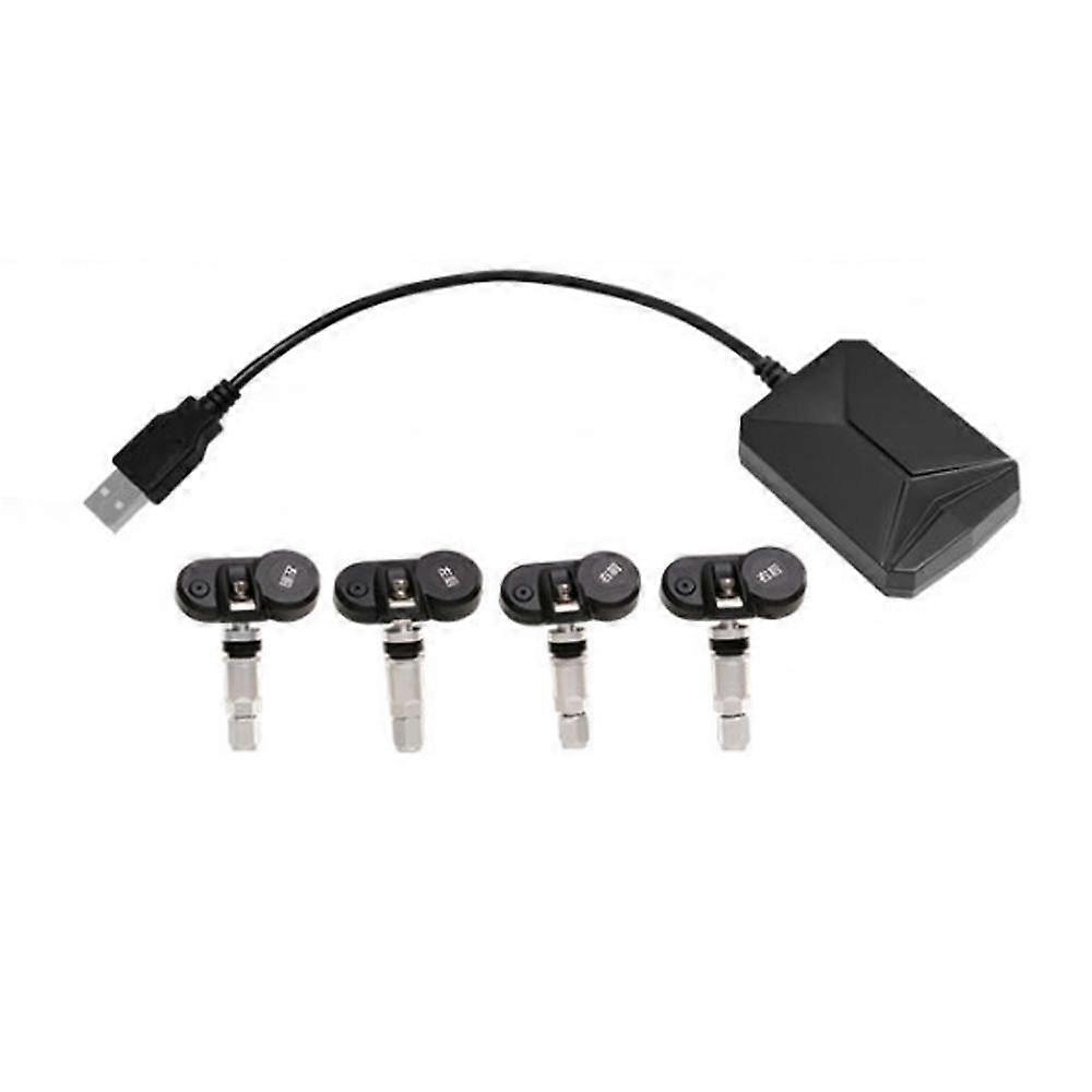USB Android TPMS Car Tire Pressure Monitoring System Display 4 Internal External Sensors Android Navigation Tyre Pressure Alarm