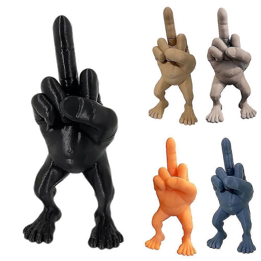 Figura palca z nogami, ciekawa dziwaczna statua środkowego palca, zabawna dekoracja biurka w biurze domowym ze środkowym palcem