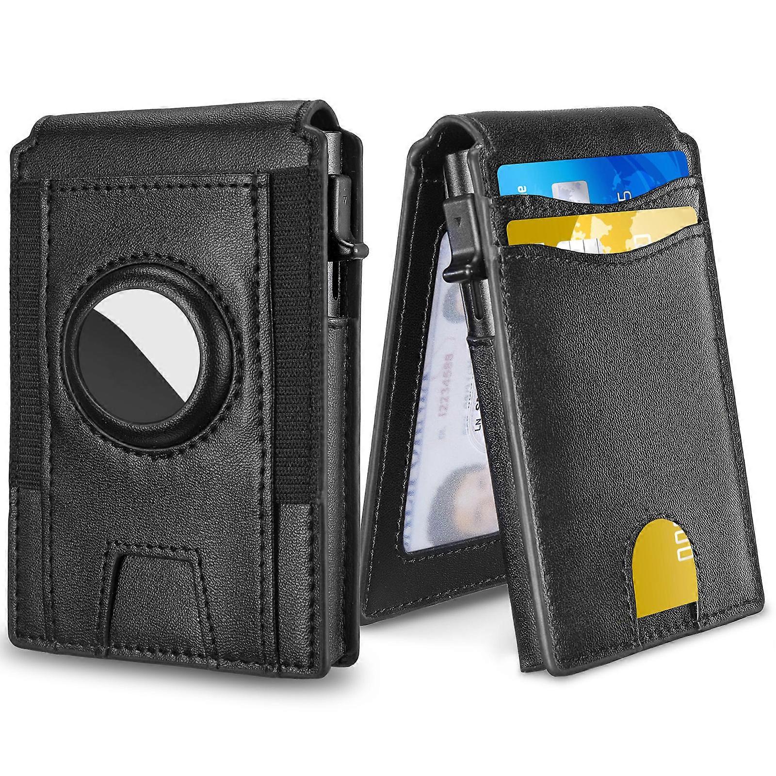 Foreign Trade Airtag Flip Wallet New Cow Leather Card Holder Wholesale Anti-Infringement Leather Wallet Men's Sense Of Luxury