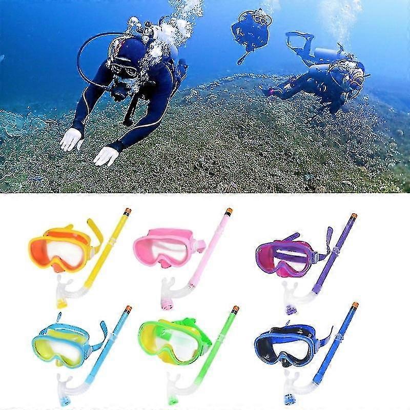 Children Snorkel Set, Diving Masks Snorkeling Set Anti-fog Snorkel Masks Glasses With Easy Breathing Tube For Girls Boys