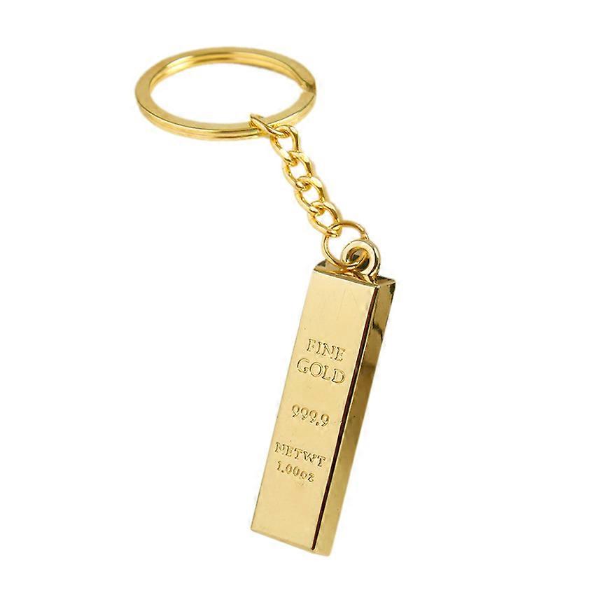 Faux 9999 Miniature Bar Pendant Key Chain Ring
