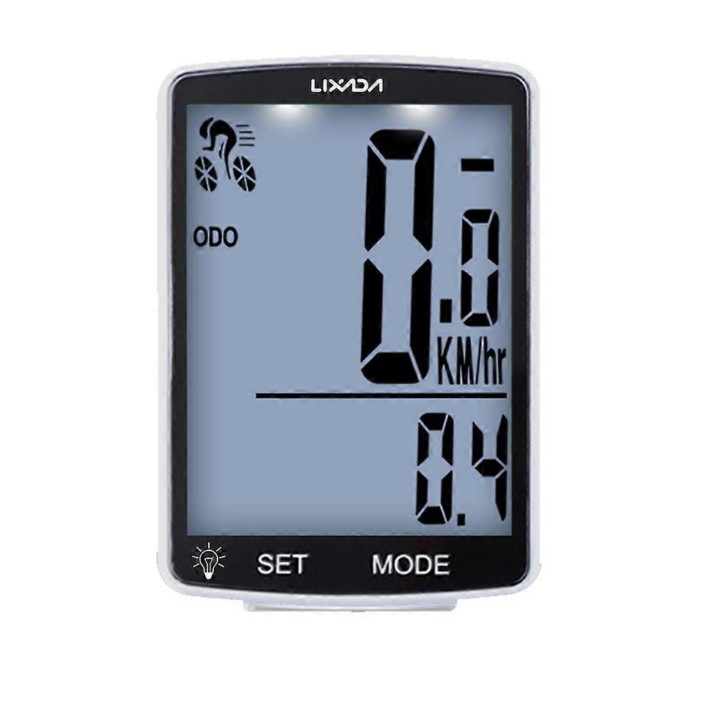 LIXADA Wireless Bike Computer Multi Functional LCD Screen Bicycle Computer Mountain Bike Speedometer Odometer IPX6 Waterproof Cycling Measurable Tempe