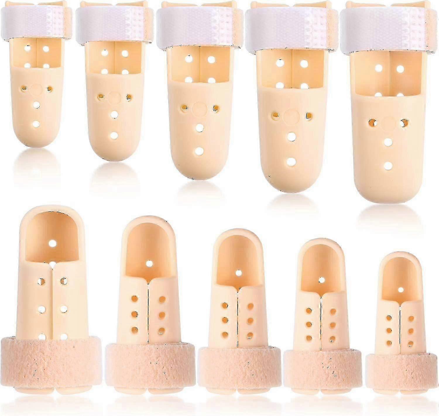 Finger Splints Set, 10pcs Finger Extension Splint Finger Splint Mallet Finger Support Adjustable Finger Immobilizer