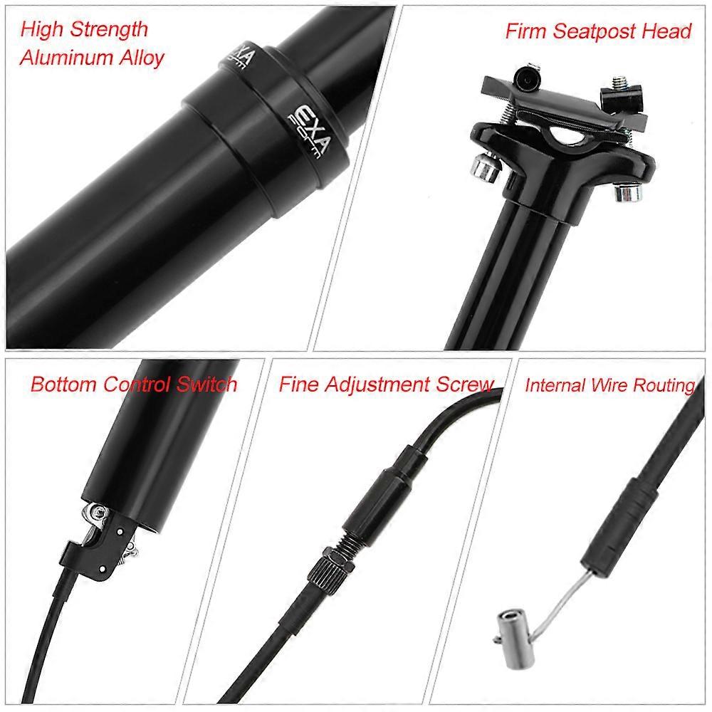 BUCKLOS Aluminum Seatpost – 27.2/30.8/31.6mm X 350/400mm – Black MTB Road BMX