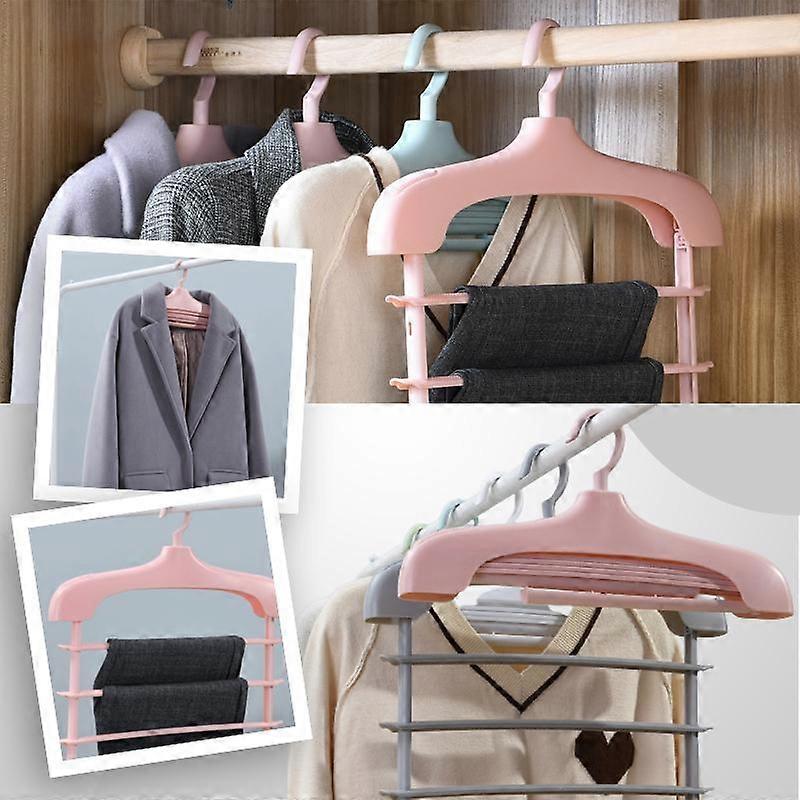Multi Functional Pants Rack Non-Slip Folding Closet Storage Wardrobe Organizer for Clothes Trousers