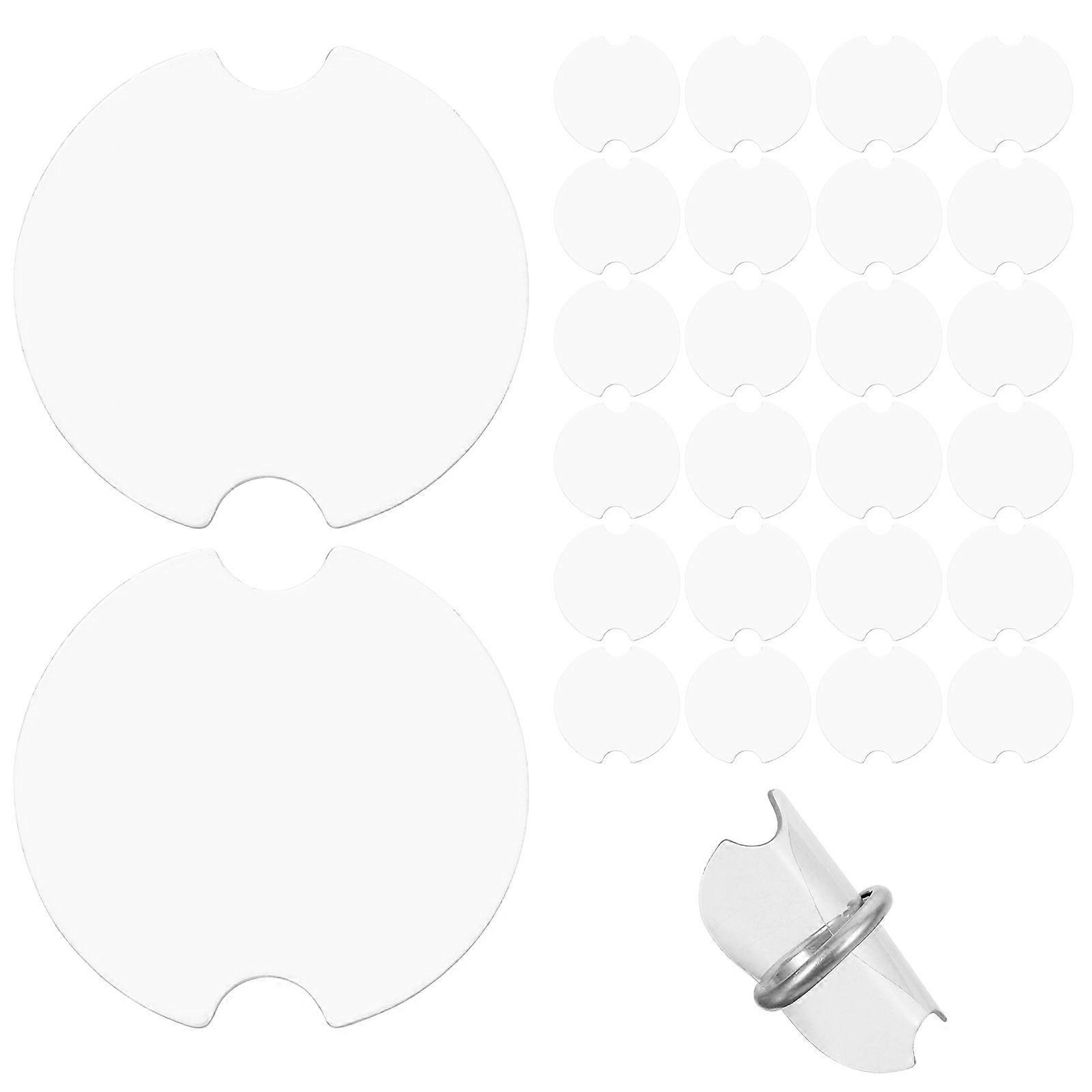 100pcs Small Plastic Piece Ring Display Holder Round Ring Showcase Piece Ring Display Insert Card